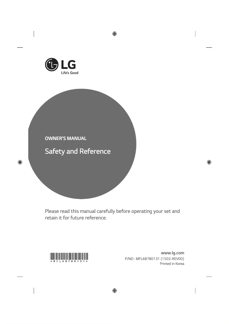 Page n°1 - Manuel utilisateur LG 55UF8567