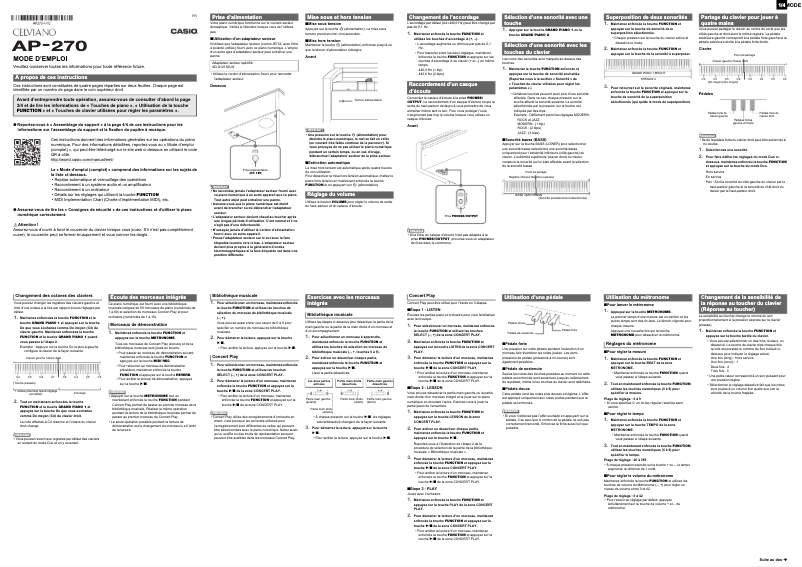 Imagen de la primera página del manual del dispositivo Celviano AP-270