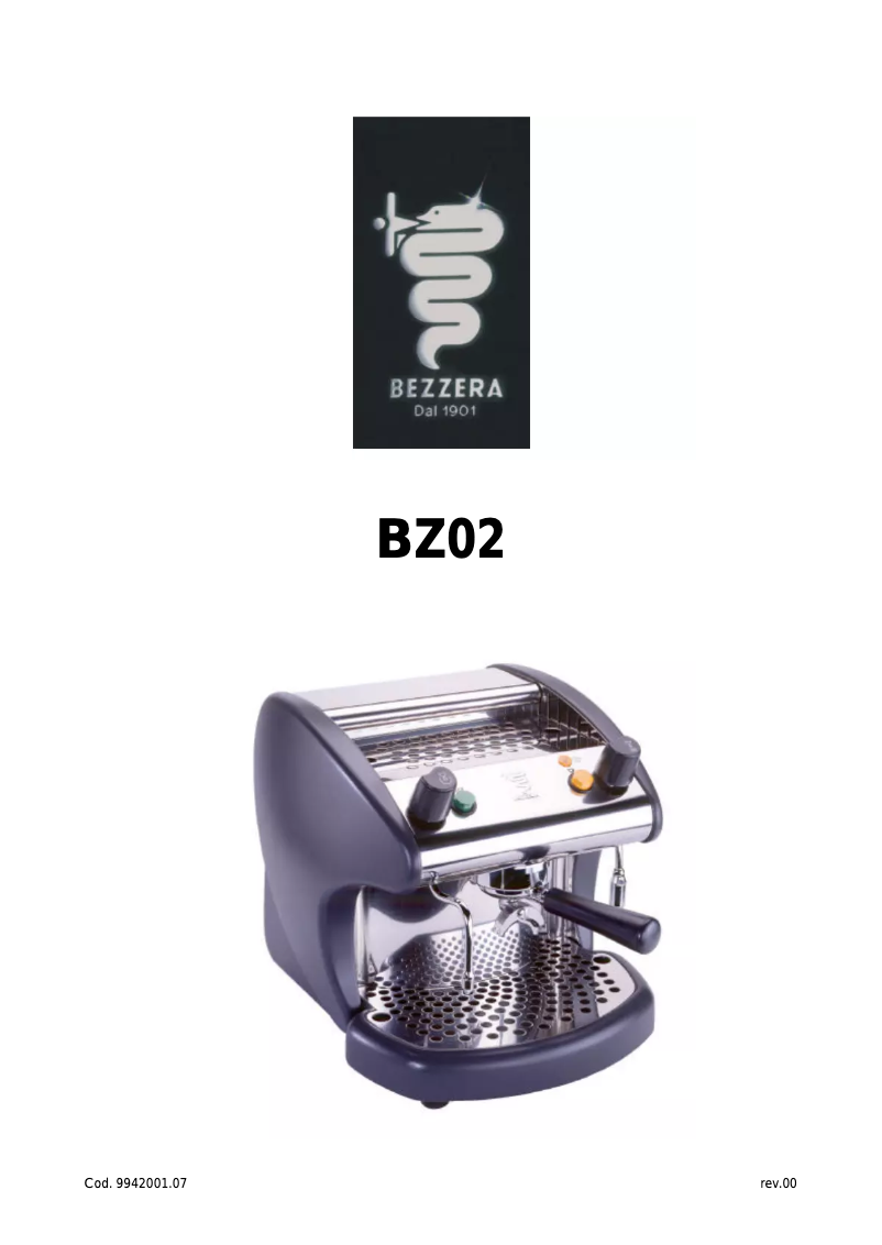 Page n°1 - Manuel utilisateur Bezzera BZ02