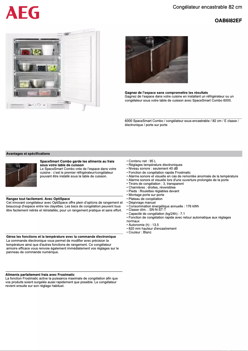 Page n°1 - Fiche technique AEG OAB6I82EF
