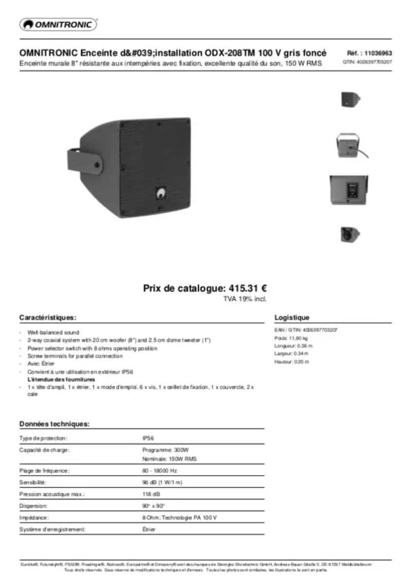 Page n°1 - Manuel utilisateur Omnitronic ODX-208TM
