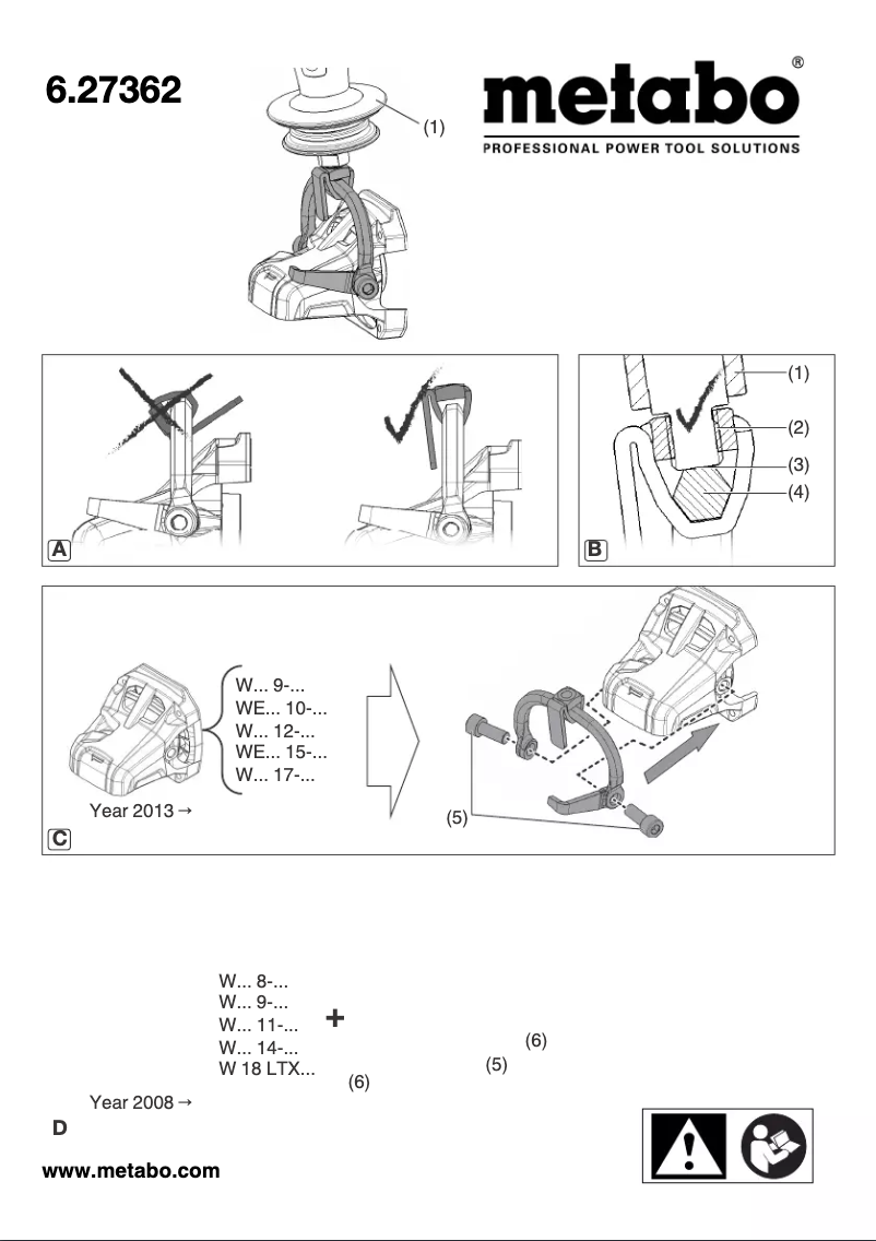 Page 1 de la notice Manuel utilisateur Metabo 6.27362