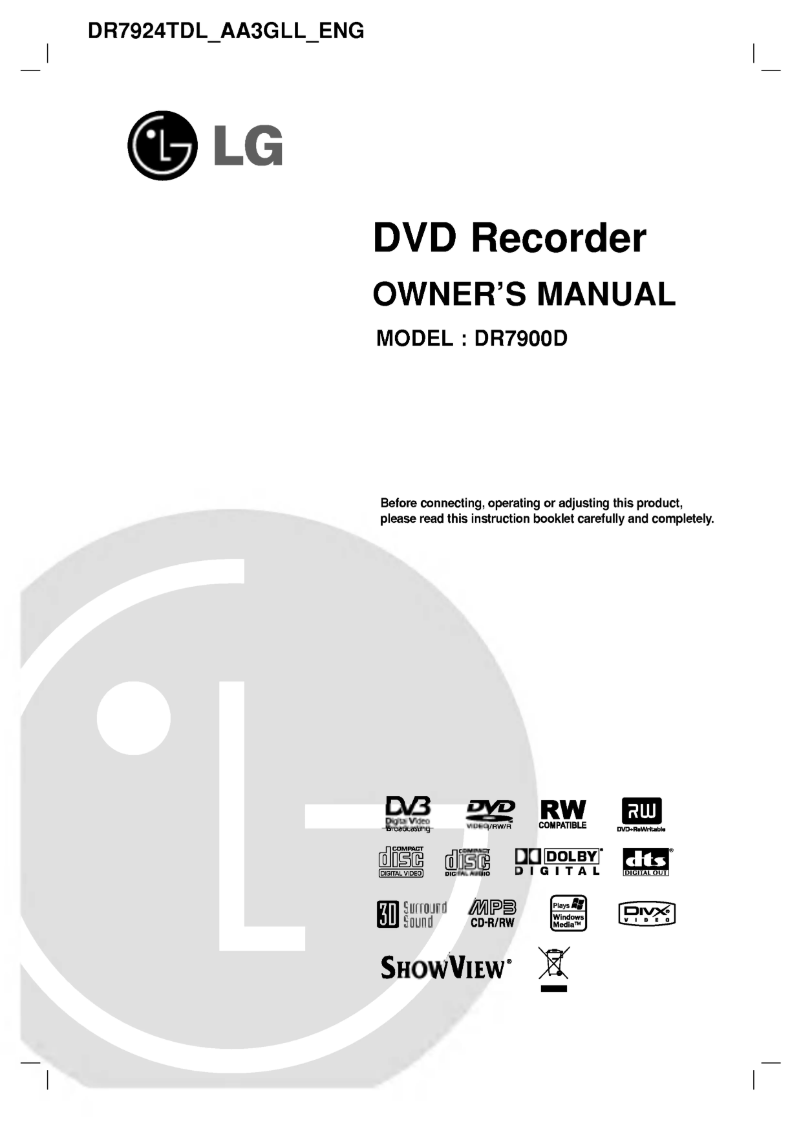 Image de la première page du manuel de l'appareil DR7924TDL