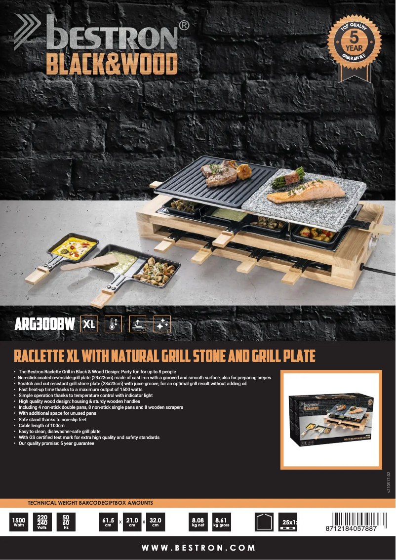 Page 1 de la notice Fiche technique Bestron ARG300BW