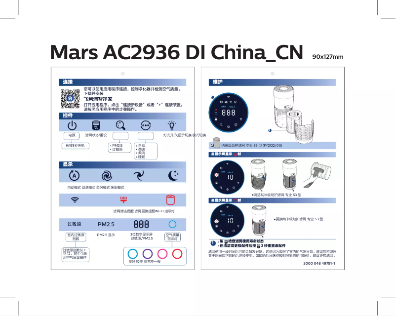 Page n°1 - Guide de démarrage rapide Philips AC2936