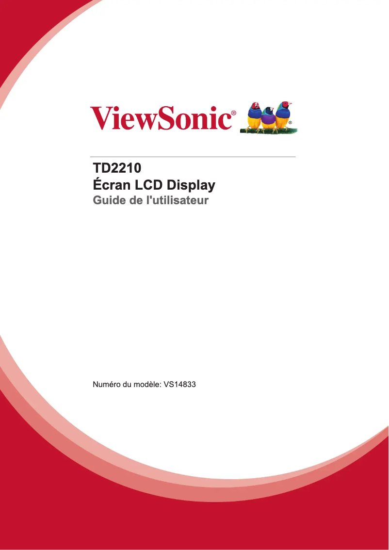 Page 1 de la notice Manuel utilisateur Viewsonic TD2210