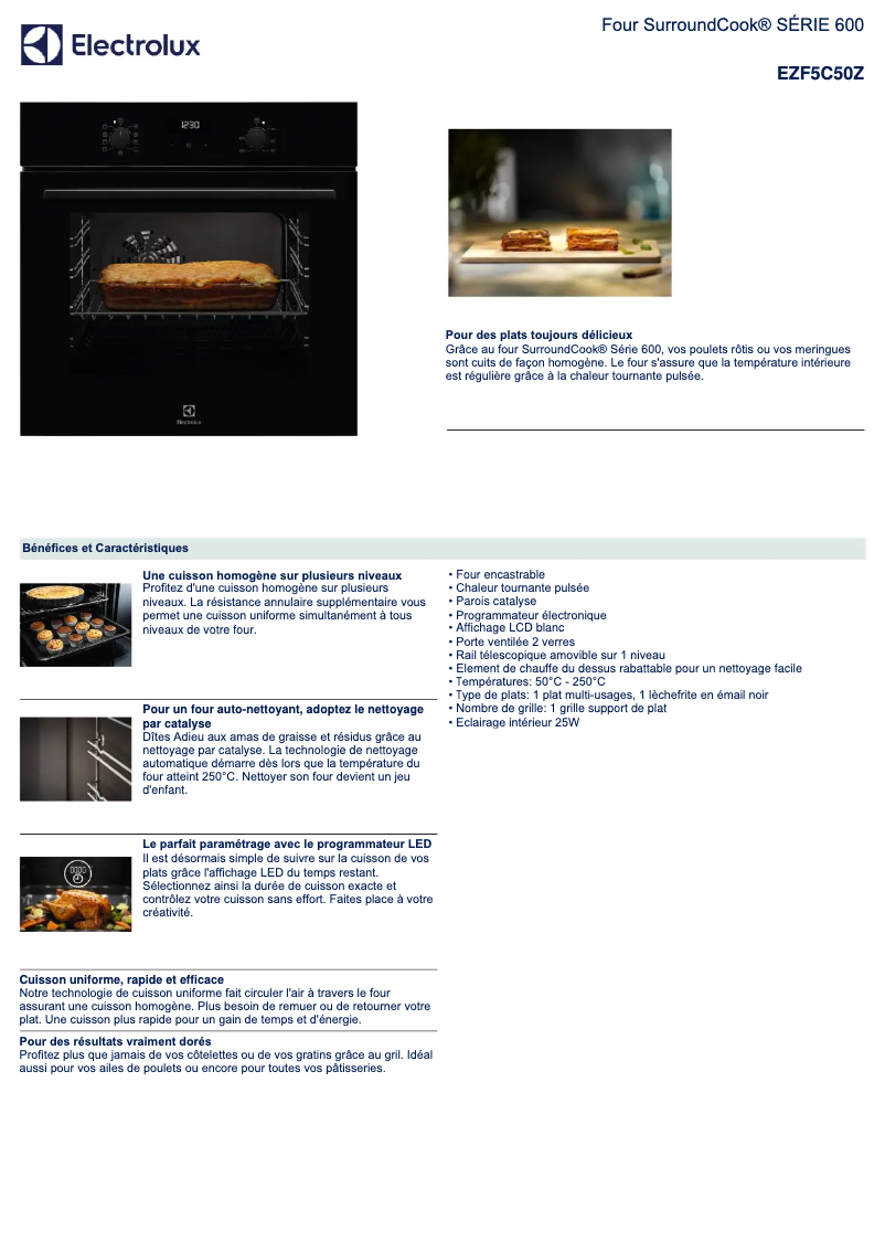 Page n°1 - Fiche technique Electrolux EZF5C50Z