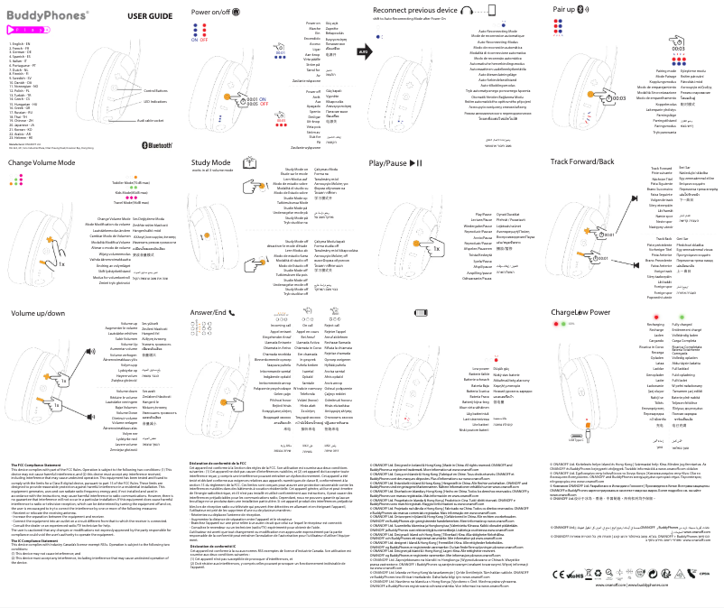 Page n°1 - Manuel utilisateur BuddyPhones Play+