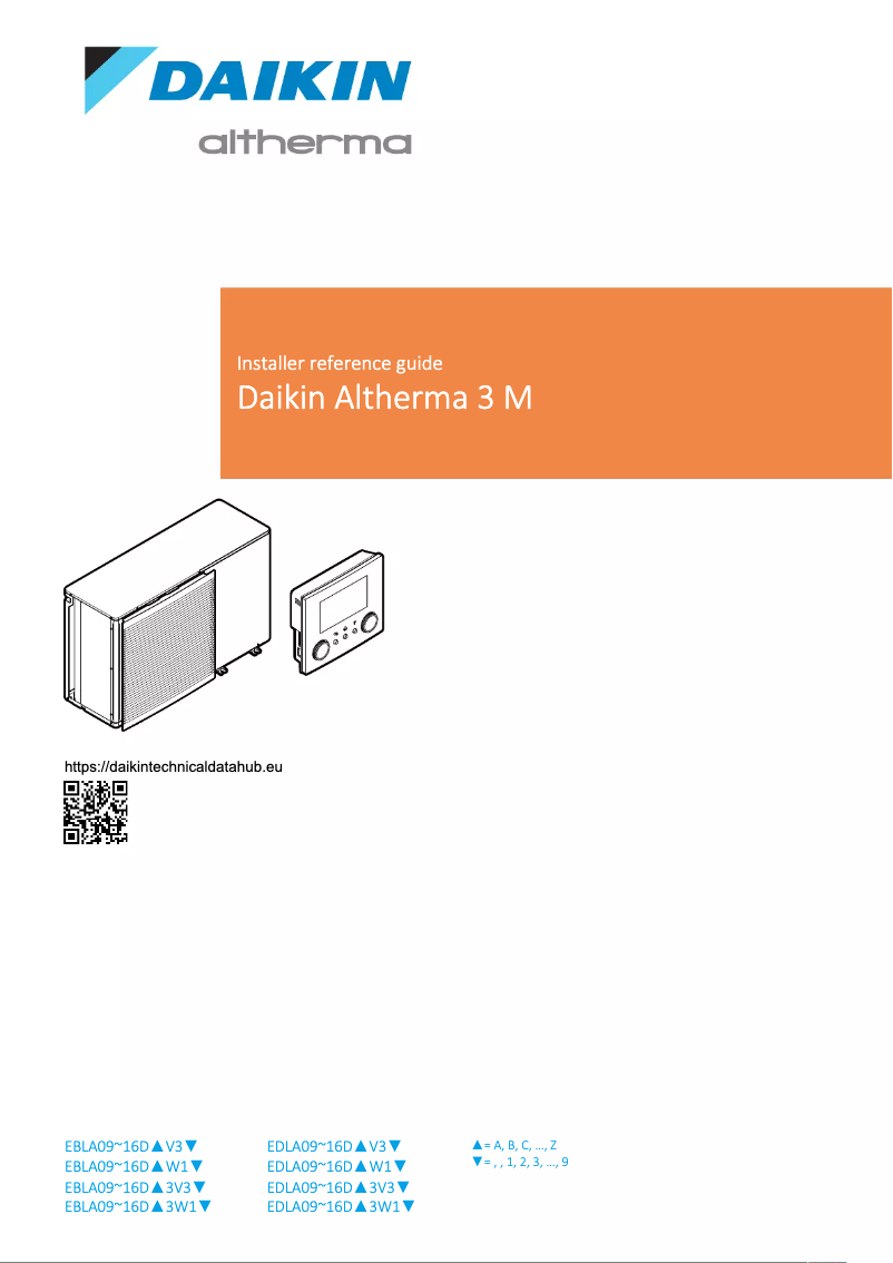 Page n°1 - Guide d'installation Daikin Altherma EBLA14DA3V3
