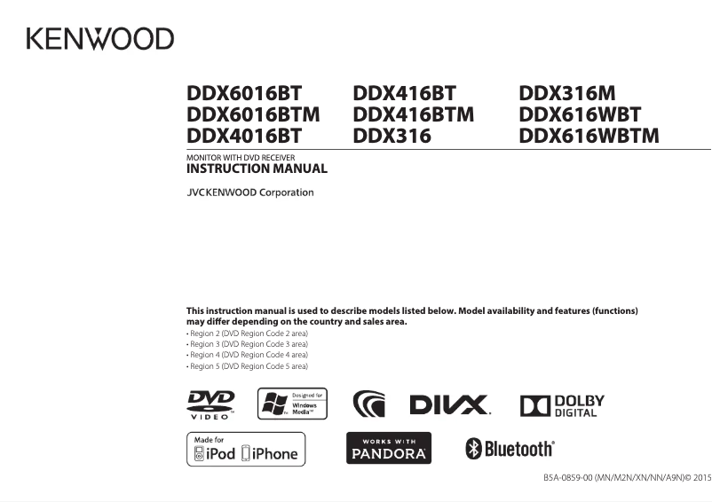 Page n°1 - Manuel utilisateur Kenwood DDX616WBT