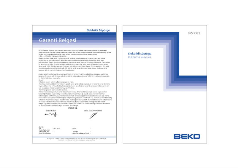 Page 1 de la notice Manuel utilisateur Beko BKS 9322