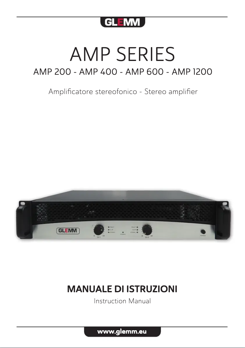 Page n°1 - Manuel utilisateur Glemm AMP 1200