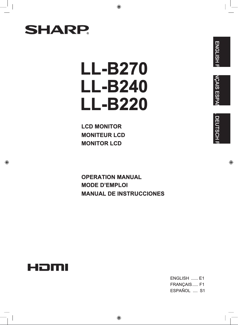 Page 1 de la notice Manuel utilisateur Sharp LL-B270