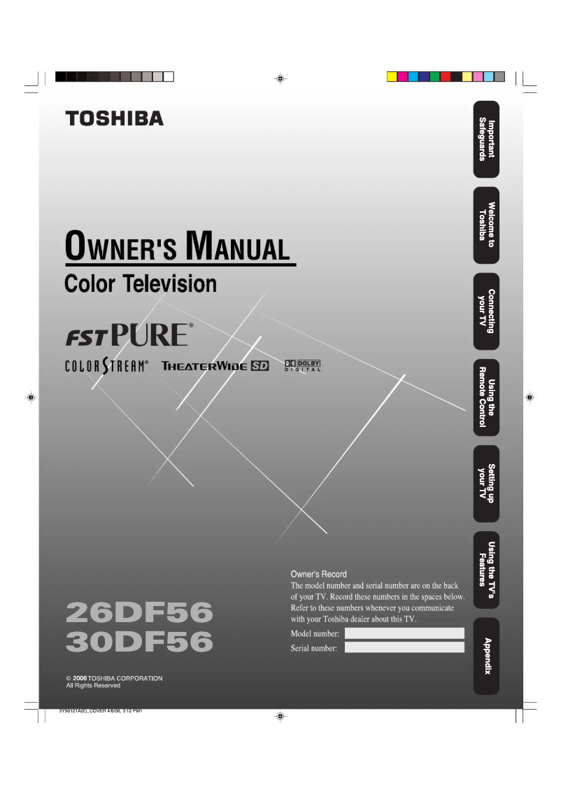 Page n°1 - Manuel utilisateur Toshiba 26DF56
