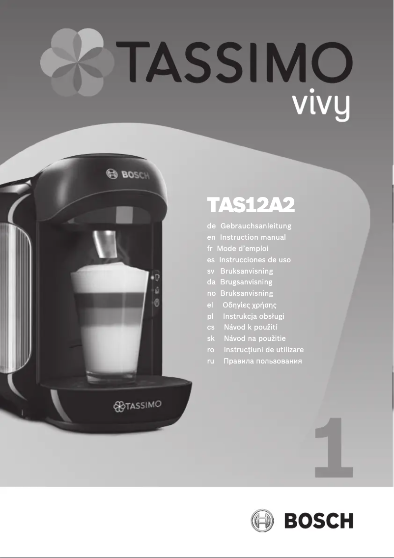 Page n°1 - Manuel utilisateur Bosch Tassimo Vivy TAS12A2