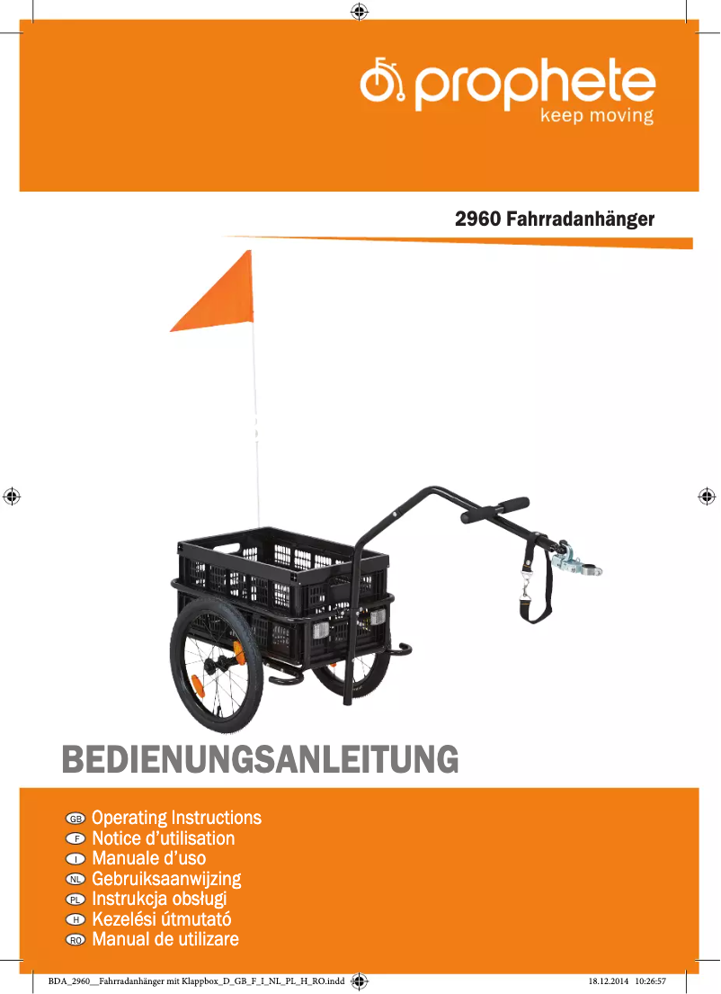 Page 1 de la notice Manuel utilisateur Prophete 2960