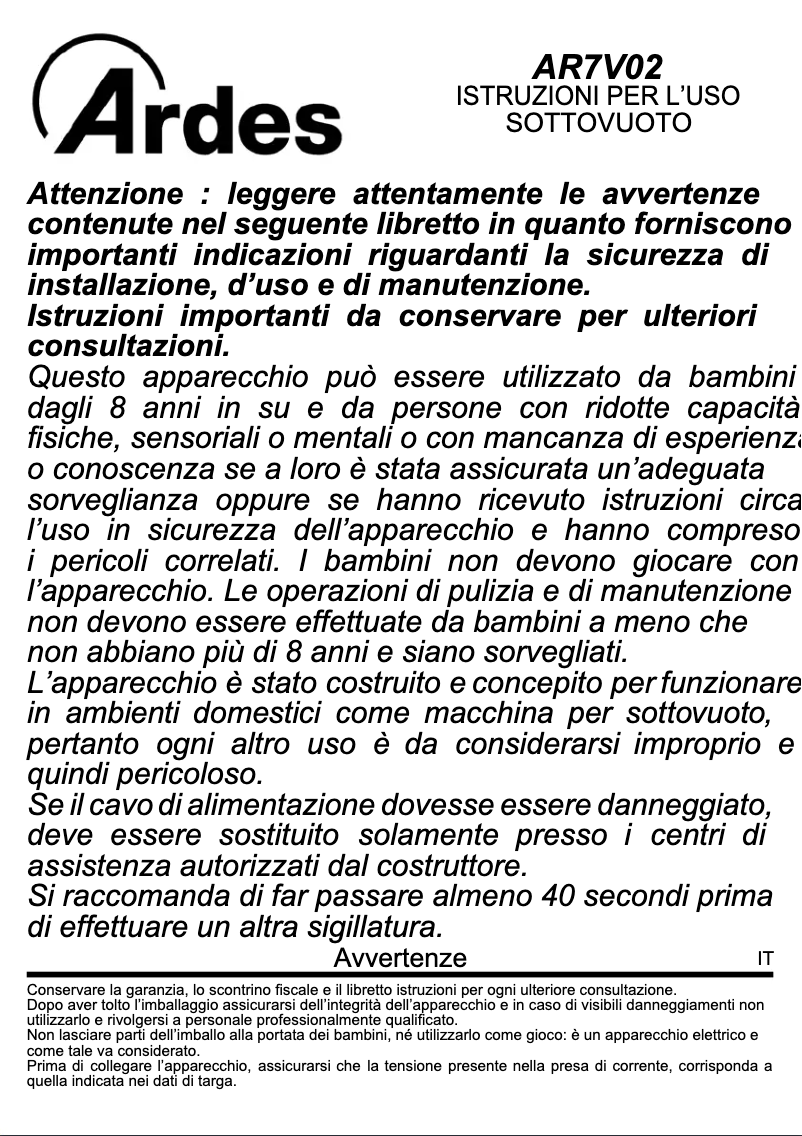 Image de la première page du manuel de l'appareil AR7000/S2