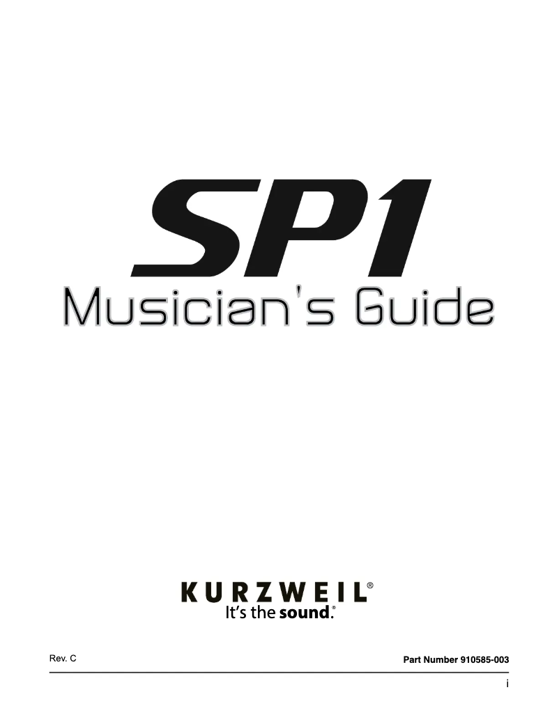 Image de la première page du manuel de l'appareil SP1