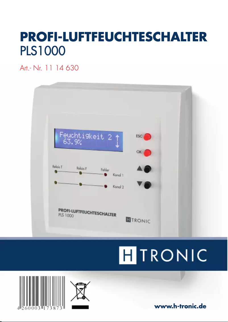 Page n°1 - Manuel utilisateur H-Tronic PLS 1000