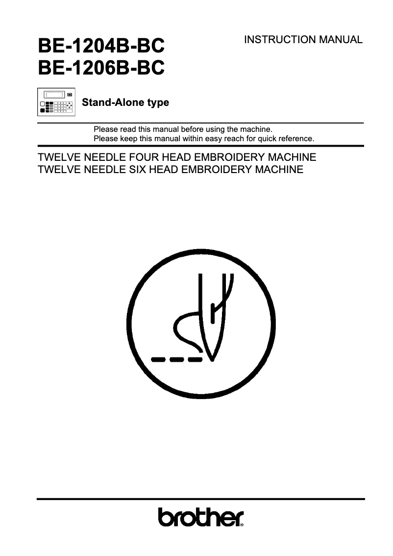 Image de la première page du manuel de l'appareil BE-1206B-BC