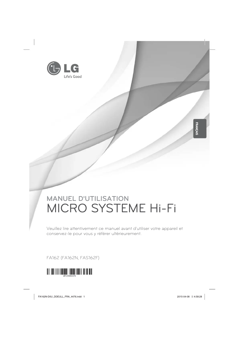 Page 1 de la notice Manuel utilisateur LG FA162