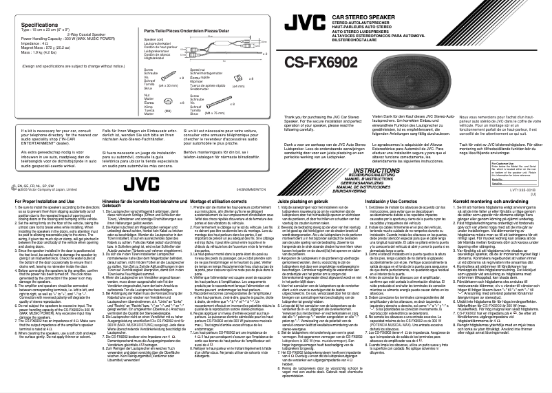Página 1 del manual Manual de usuario JVC CS-FX6902