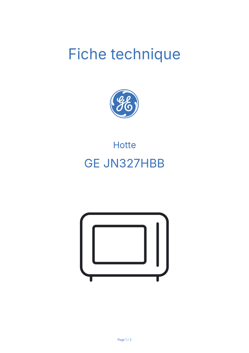 Image de la première page du manuel de l'appareil JN327HBB