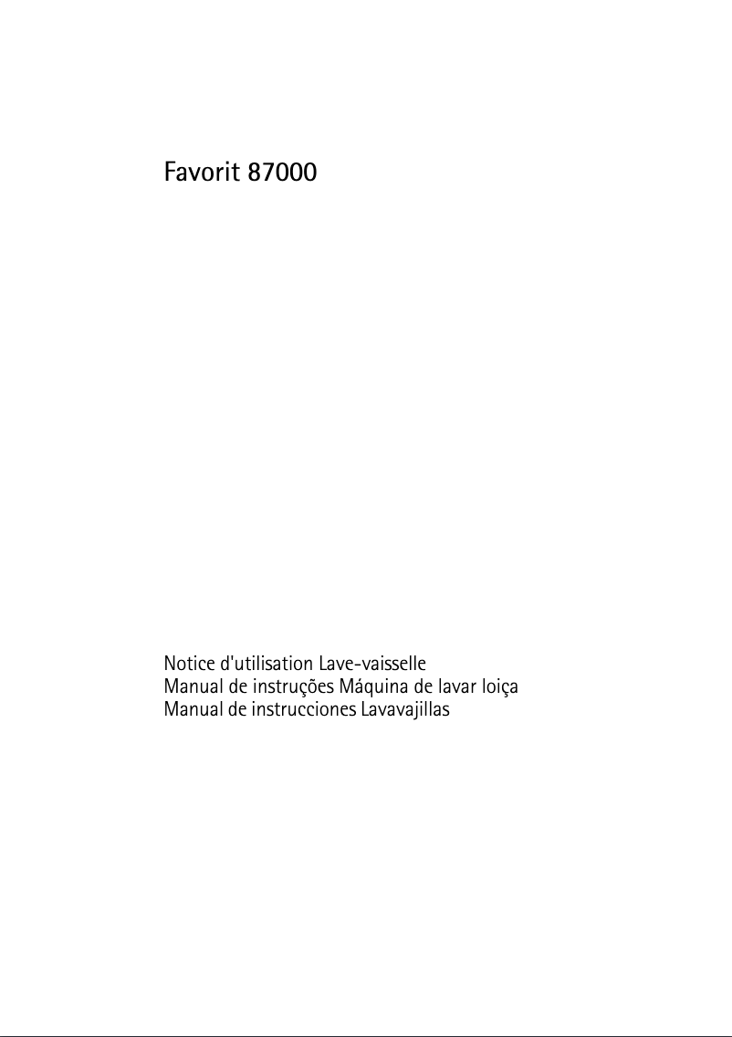 Page n°1 - Manuel utilisateur AEG F 87000 P