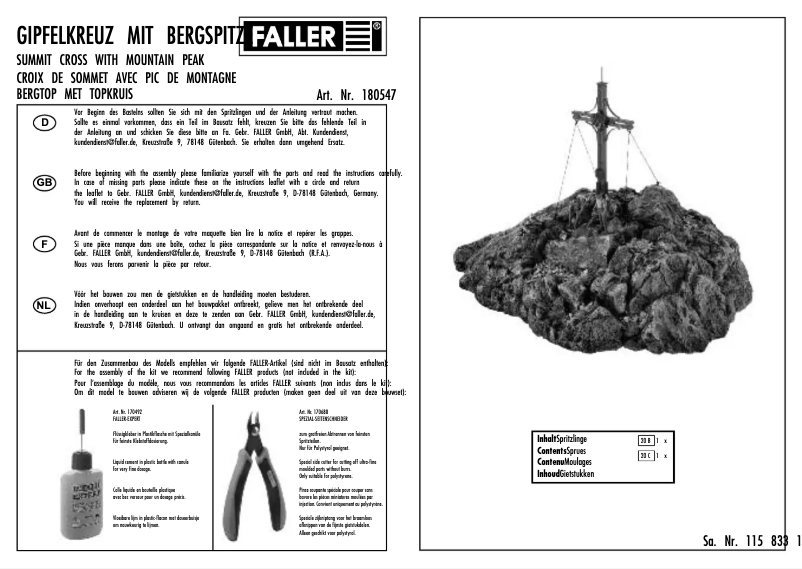 Page n°1 - Manuel utilisateur Faller 180547