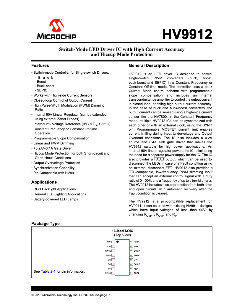 Image de la première page du manuel de l'appareil HV9912