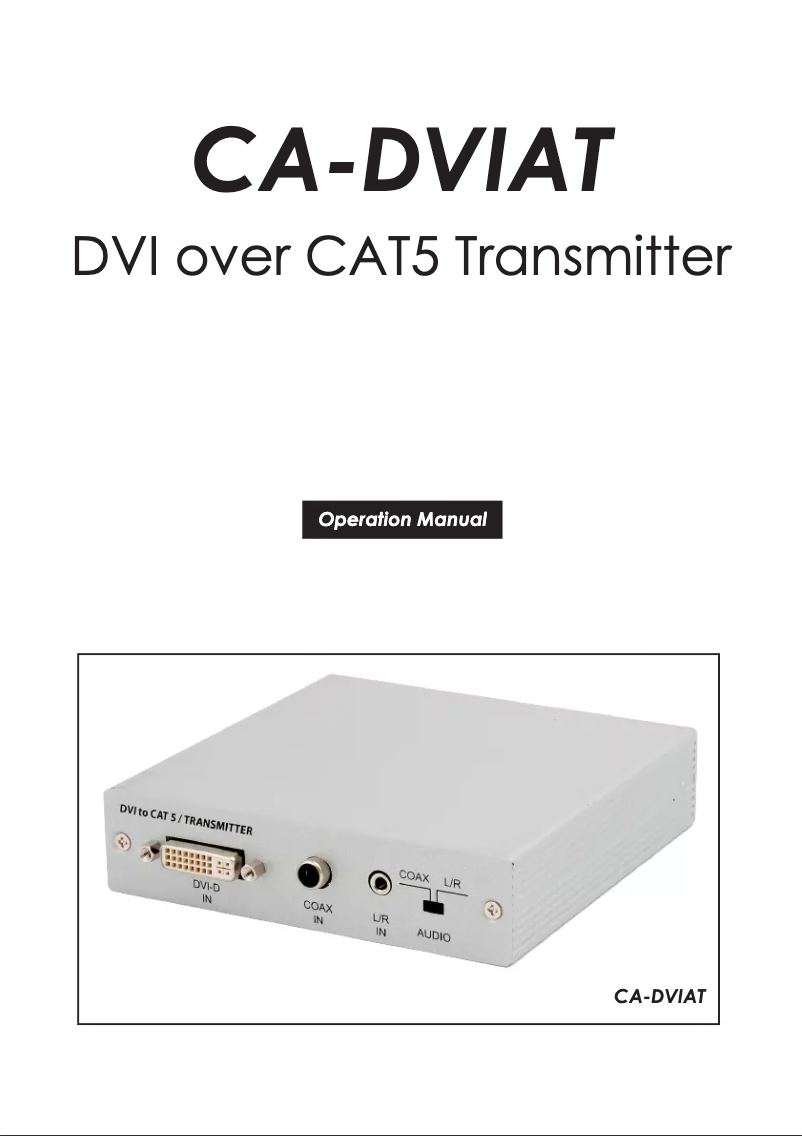 Page n°1 - Manuel utilisateur CYP CA-DVIAT