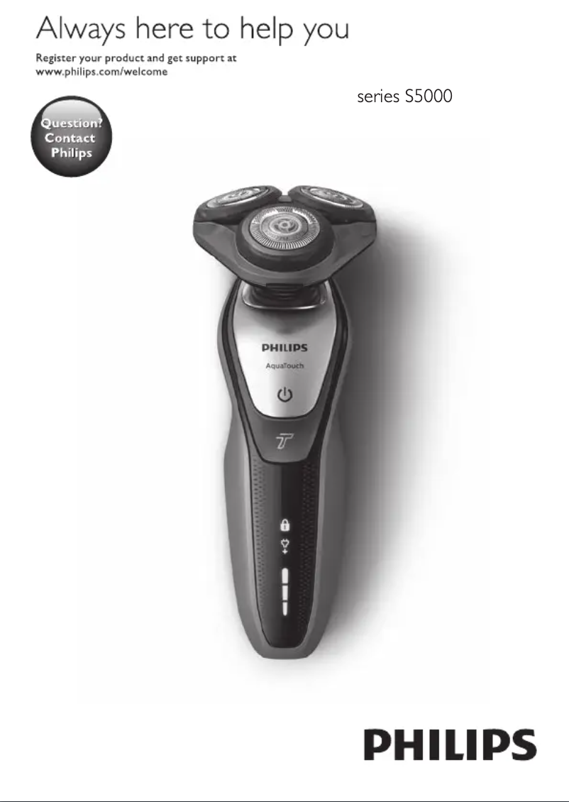 Page n°1 - Manuel utilisateur Philips SHAVER 5000 PowerTouch S5013