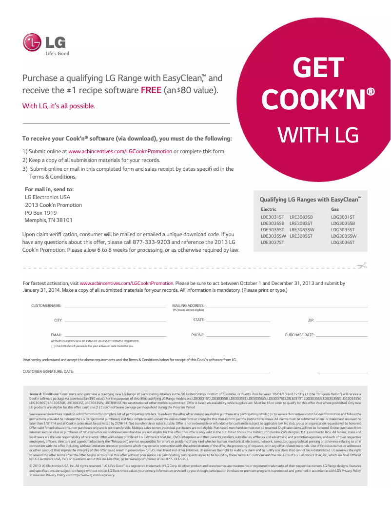 Page 1 de la notice Instructions / montage LG LDG3031ST