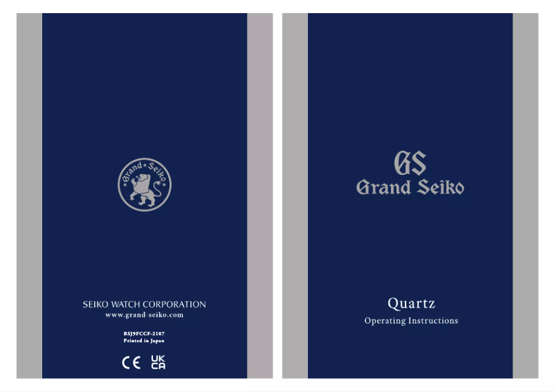 Page n°1 - Manuel utilisateur Grand Seiko 9F85