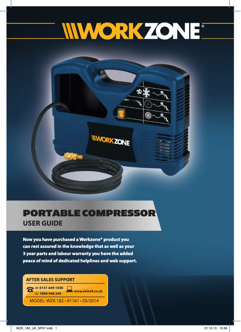 Page 1 de la notice Manuel utilisateur Workzone WZK 182