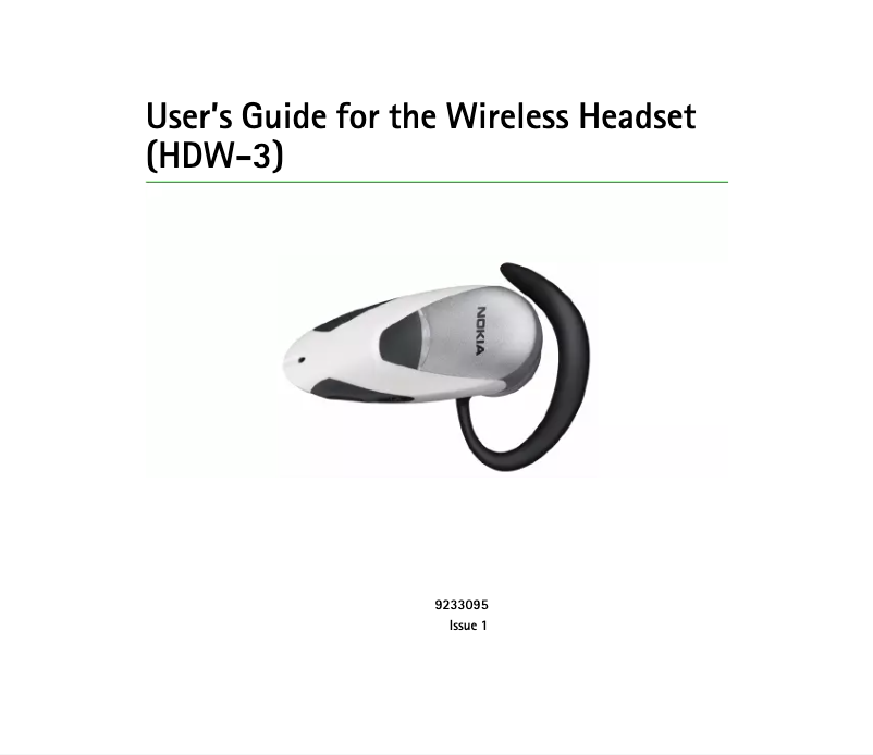 Page 1 de la notice Manuel utilisateur Nokia HDW-3