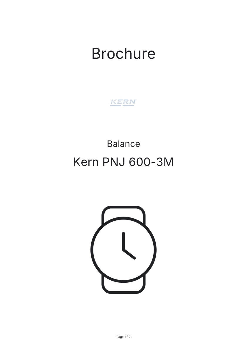 Page n°1 - Brochure Kern PNJ 600-3M