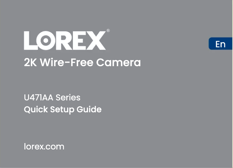 Page 1 of the manual Quick Start Guide Lorex U471AA-E