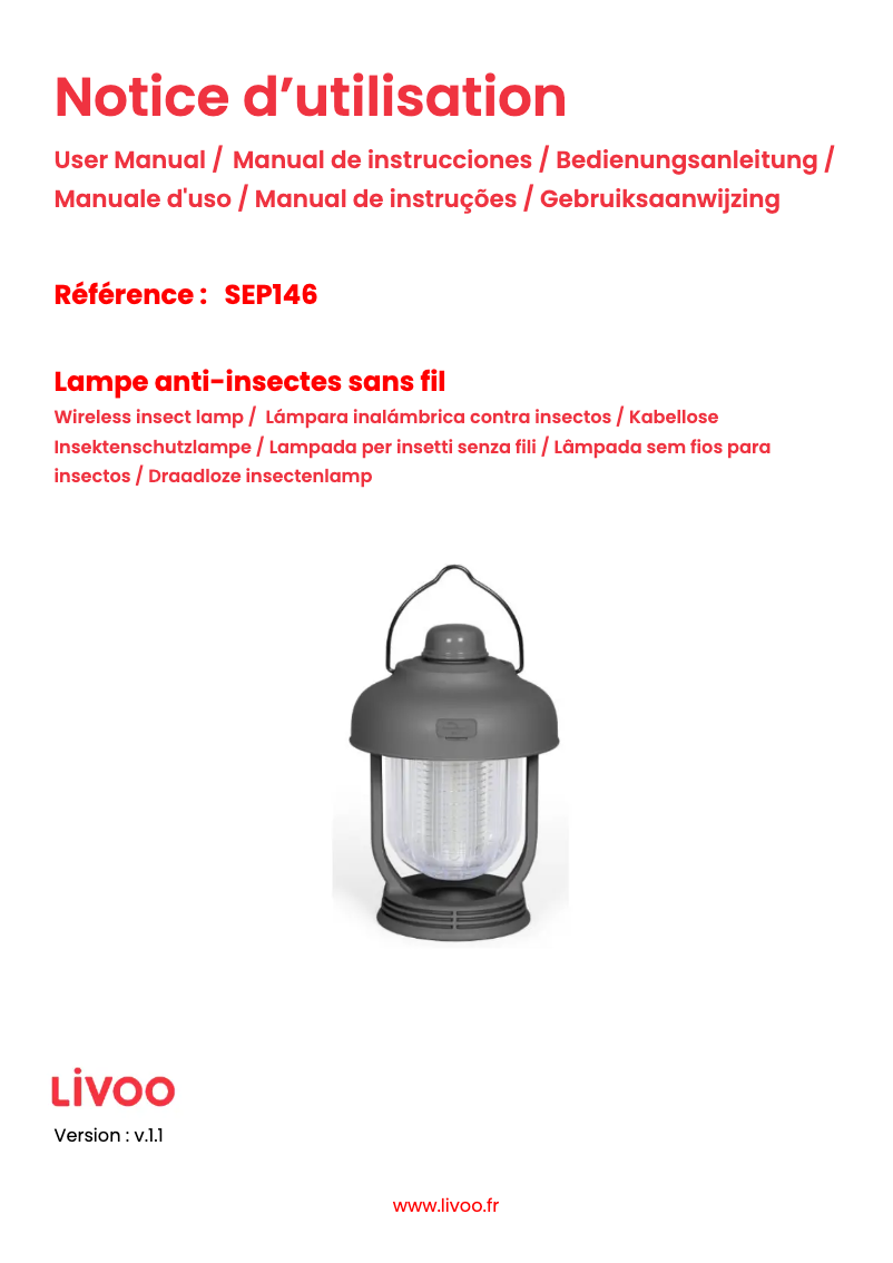 Page n°1 - Manuel utilisateur Livoo SEP146