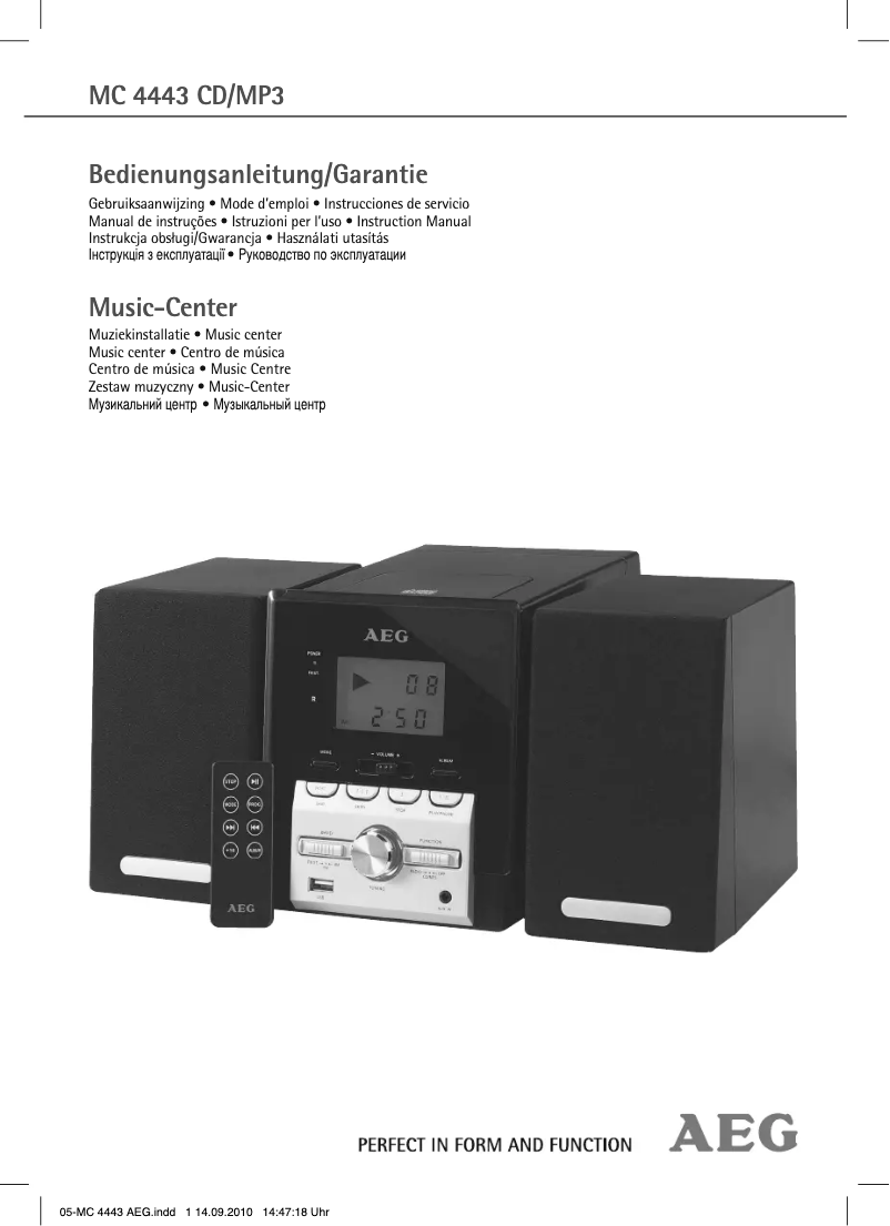 Image de la première page du manuel de l'appareil MC 4443 CD/MP3