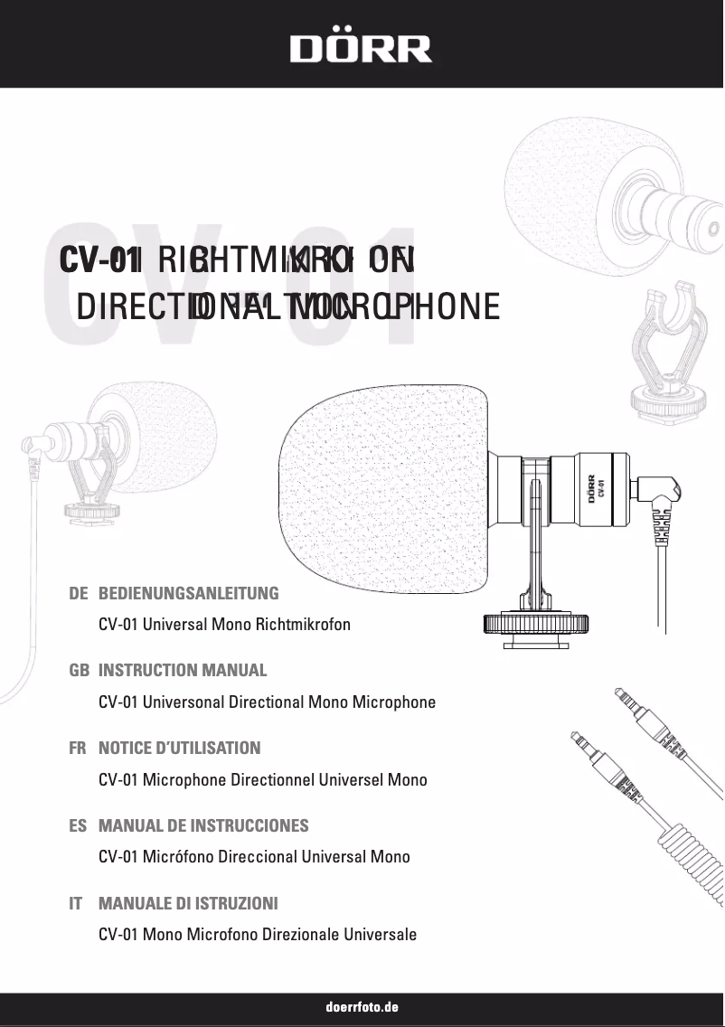 Page 1 de la notice Manuel utilisateur Dörr CV-01