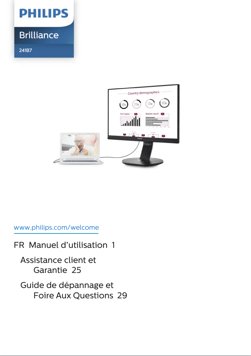 Page n°1 - Manuel utilisateur Philips B Line 241B7QUPBEB