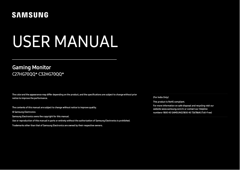 Page n°1 - Manuel utilisateur Samsung C32HG70QQC