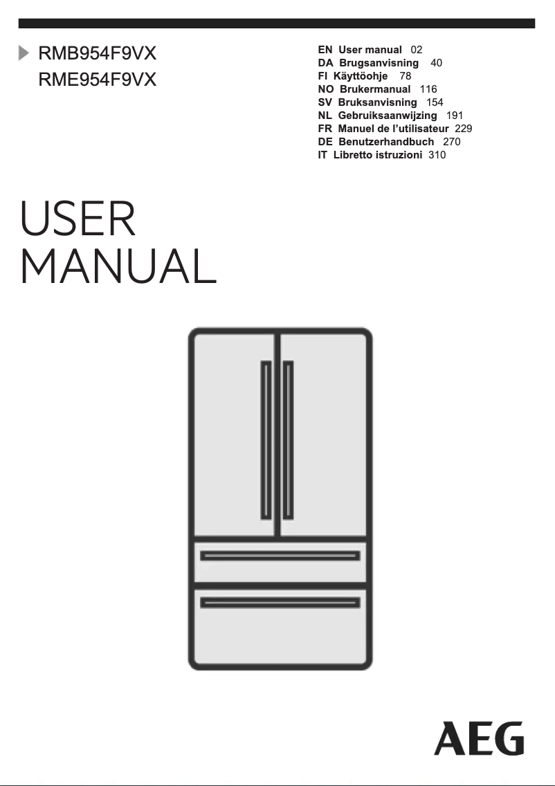 Page n°1 - Manuel utilisateur AEG RME954F9VX