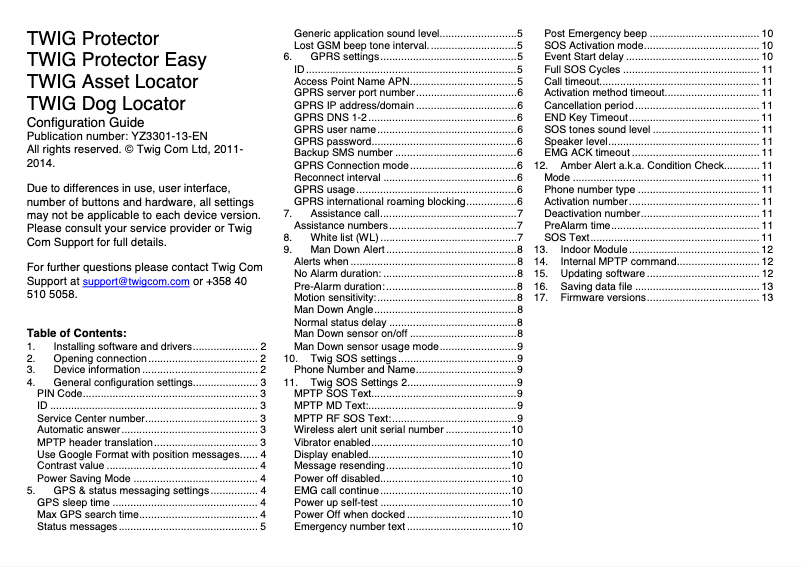 First page image of the manual for Twig Protector Easy
