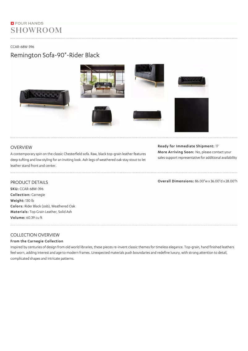 Page 1 de la notice Manuel utilisateur Four Hands CCAR-68W-396