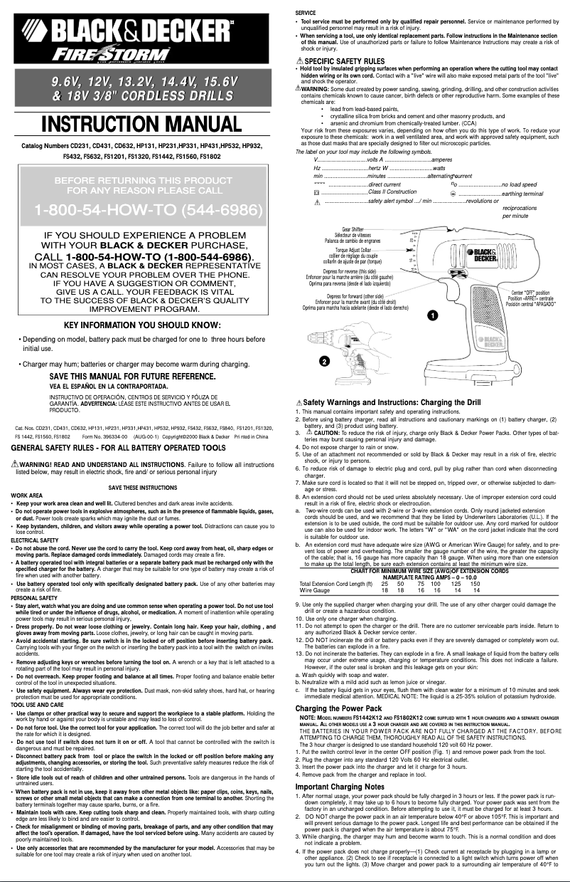 Page 1 de la notice Manuel utilisateur Black & Decker CD231