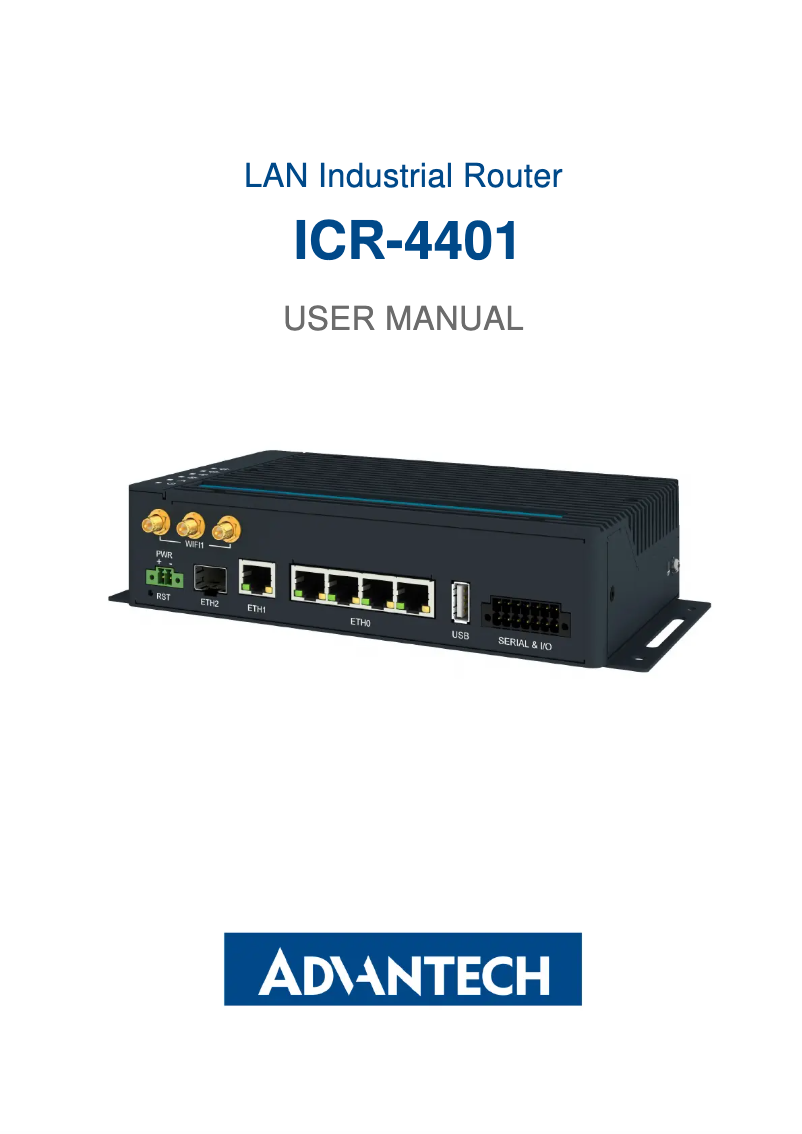 Page 1 de la notice Manuel utilisateur Advantech ICR-4401