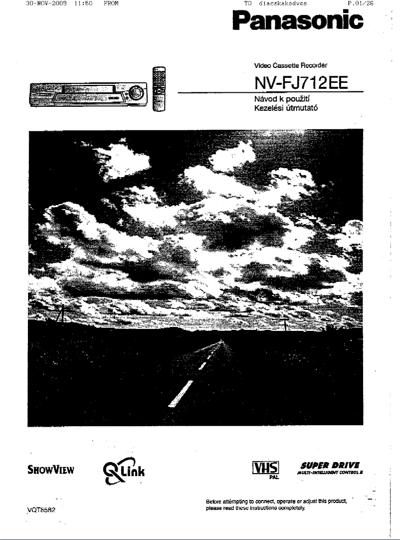 Page n°1 - Manuel utilisateur Panasonic NV-FJ712EE