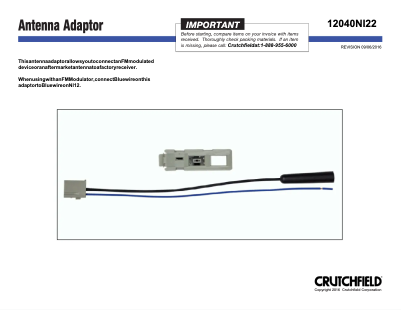 Page n°1 - Manuel utilisateur Metra 40-NI22